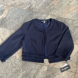 Karl Lagerfeld Paris navy blue jacket with fringe